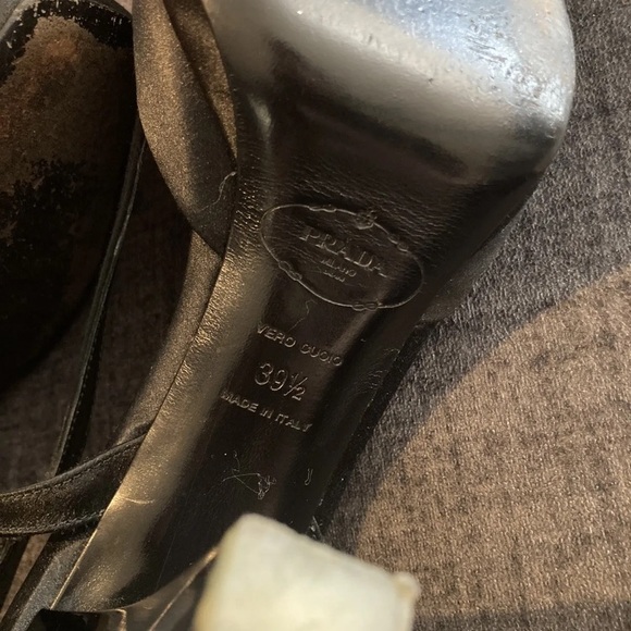 Chunky Prada Slinbacks Large Stone Embellishment black Lucite Ombré Heel - Picture 3 of 9